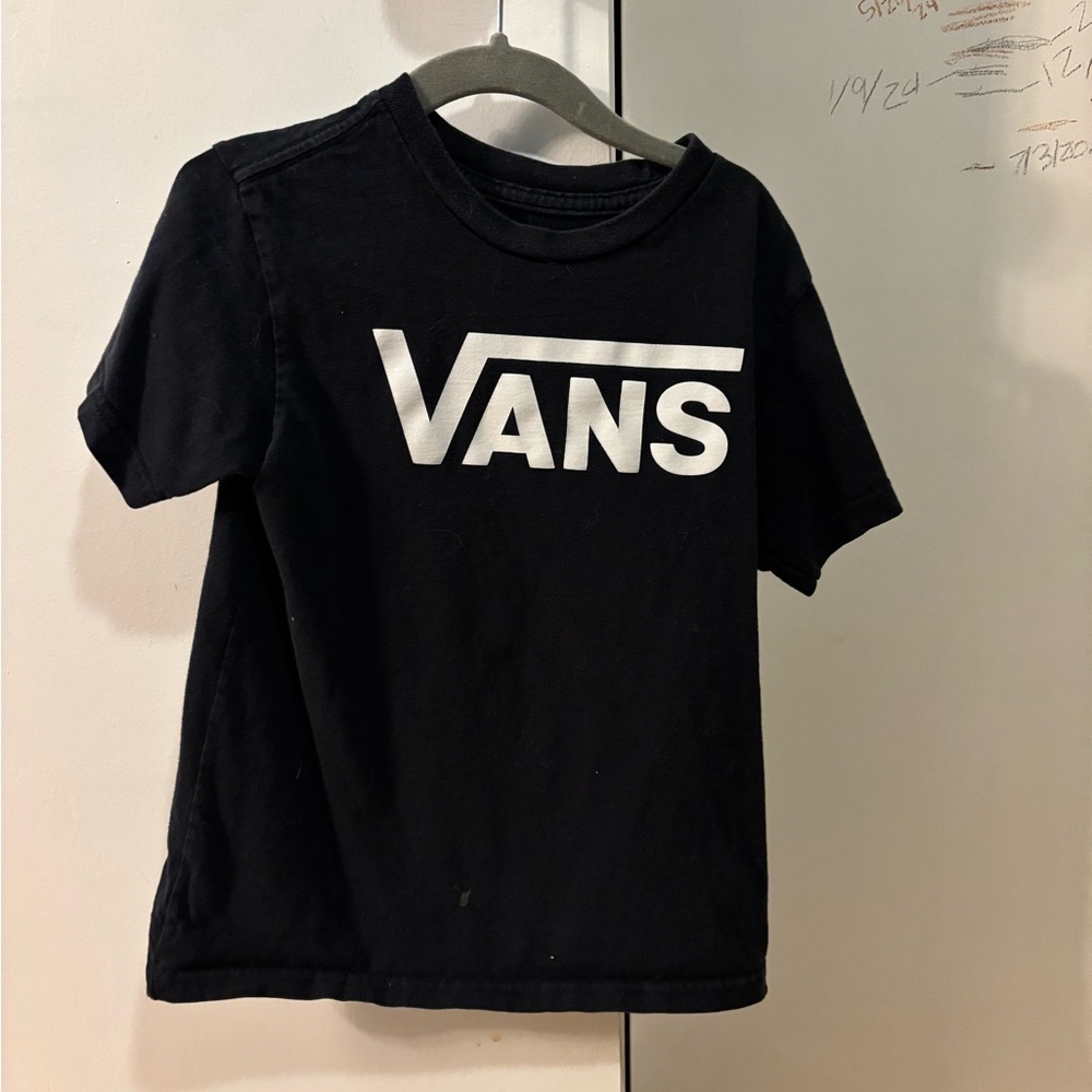 Vans Kids Black and White Logo Tee